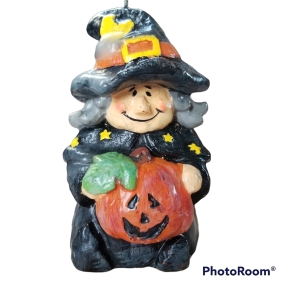 Set of Vintage Halloween Witch Pumpkin Cat Candles - Picture 4 of 10